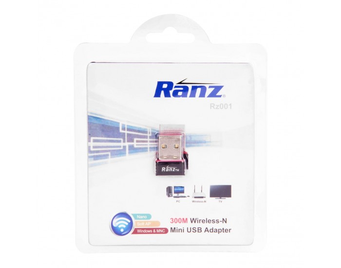 Ranz Usb Wifi Adapter 450 Mbps Silver 0410